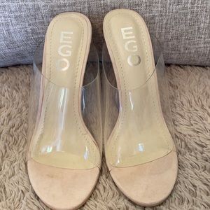 transparent platform sandal